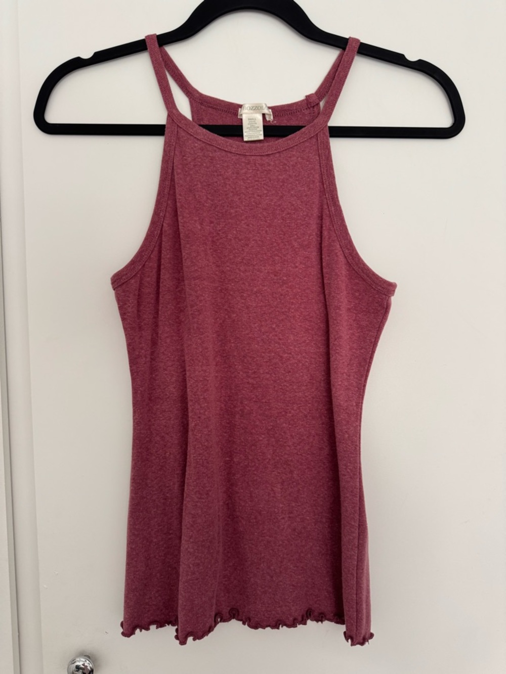 Tank Top Strappy Stretchy Ribbed Tank Dusty Rose